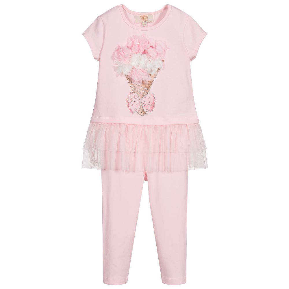 Caramelo Kids - Ensemble legging rose en coton | Childrensalon