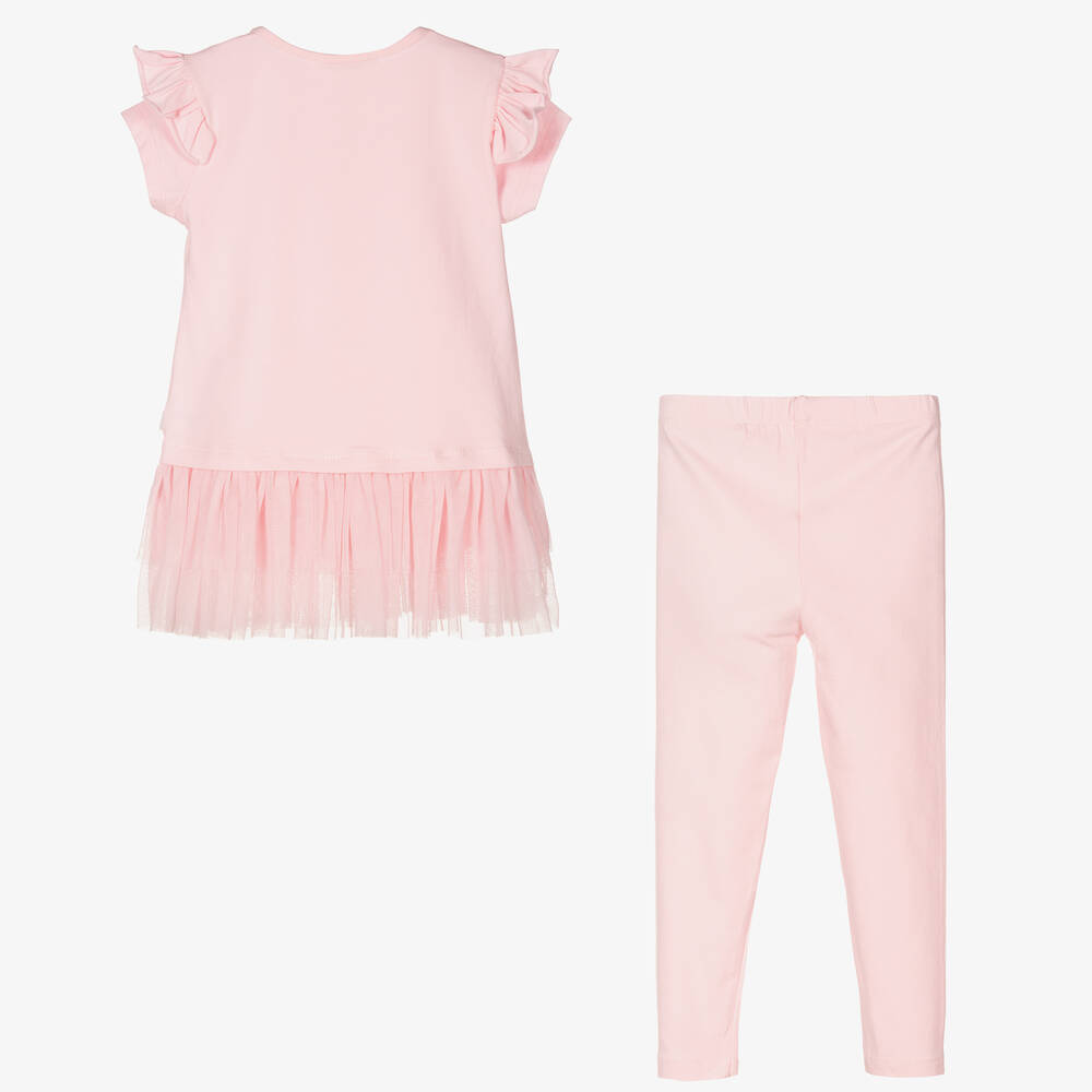 Caramelo Kids-Pink Flower Girl Leggings Set | Childrensalon Outlet