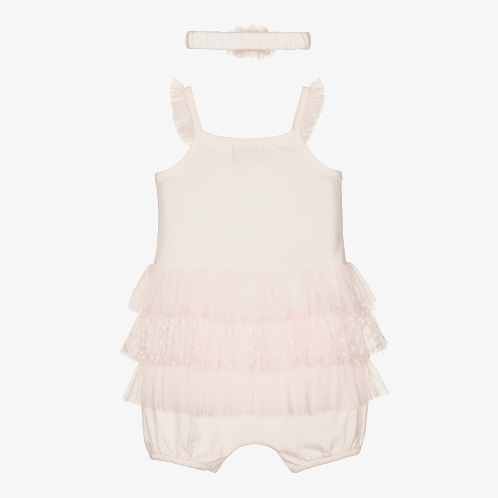 Caramelo Kids-تبّان وطوق للرأس قطن جيرسي لون زهري | Childrensalon Outlet