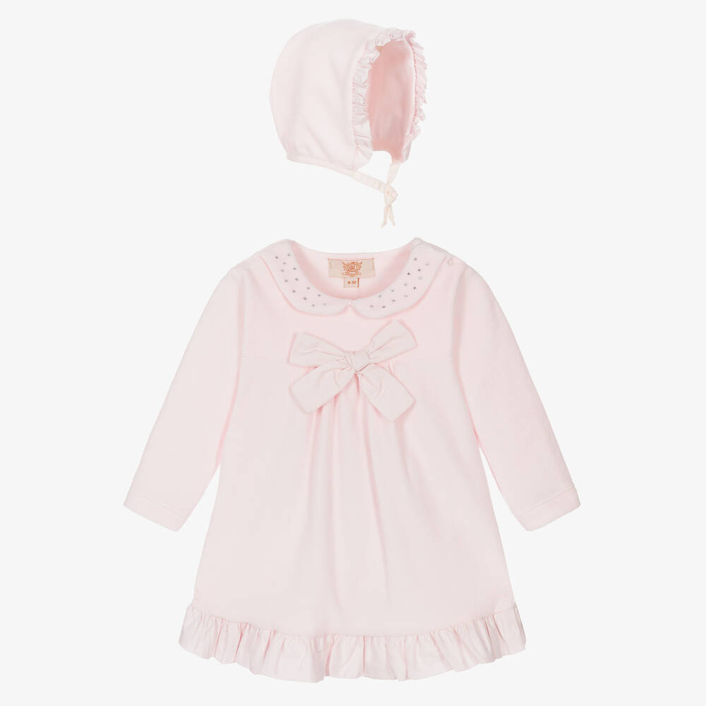 Caramelo Kids - Розовый комплект с платьем из велюра | Childrensalon