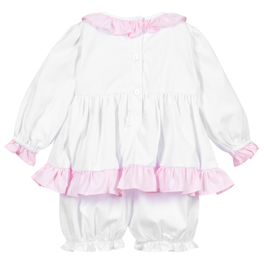 Caramelo Kids-Pink & White Cotton Short Set | Childrensalon Outlet