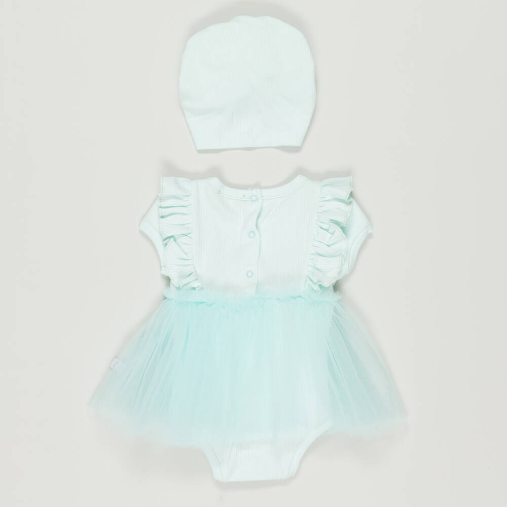 Caramelo Kids-Preloved Baby Girls Green Cotton Dress Set (6-9 months) | Childrensalon Outlet