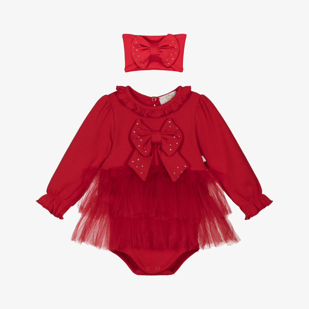 Caramelo Kids-Red Bodysuit Set | Childrensalon Outlet