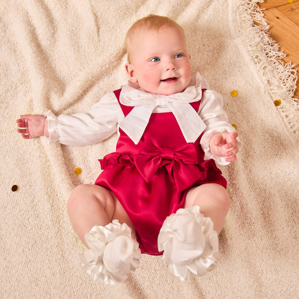 Caramelo Kids-Red Bows Babysuit Set | Childrensalon Outlet