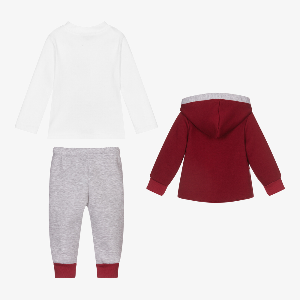 Caramelo Kids-Red & Grey 3 Piece Tracksuit | Childrensalon Outlet