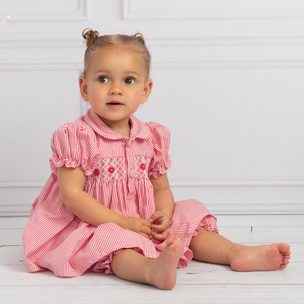 Caramelo Kids Red Hand Smocked Shorts Set Childrensalon Outlet