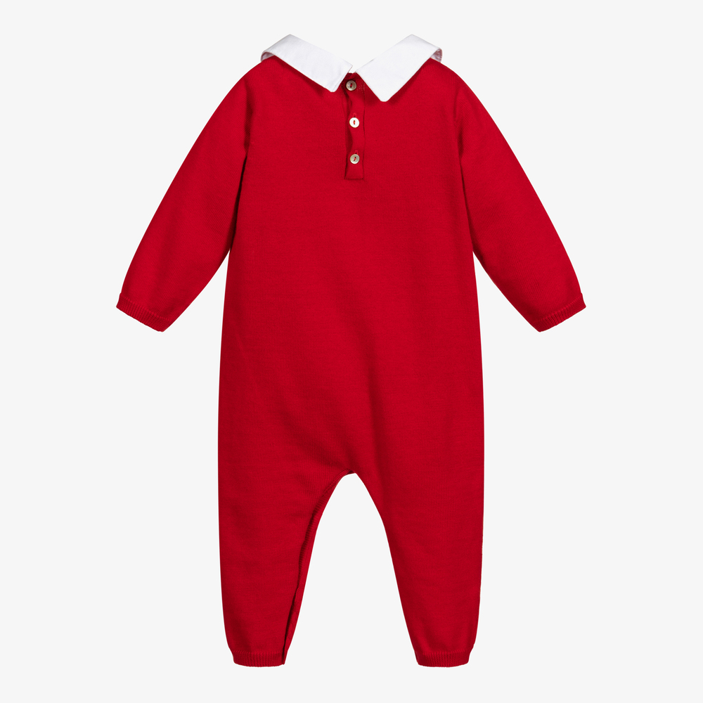 Caramelo Kids-Красный вязаный ромпер с гвардейцами | Childrensalon Outlet
