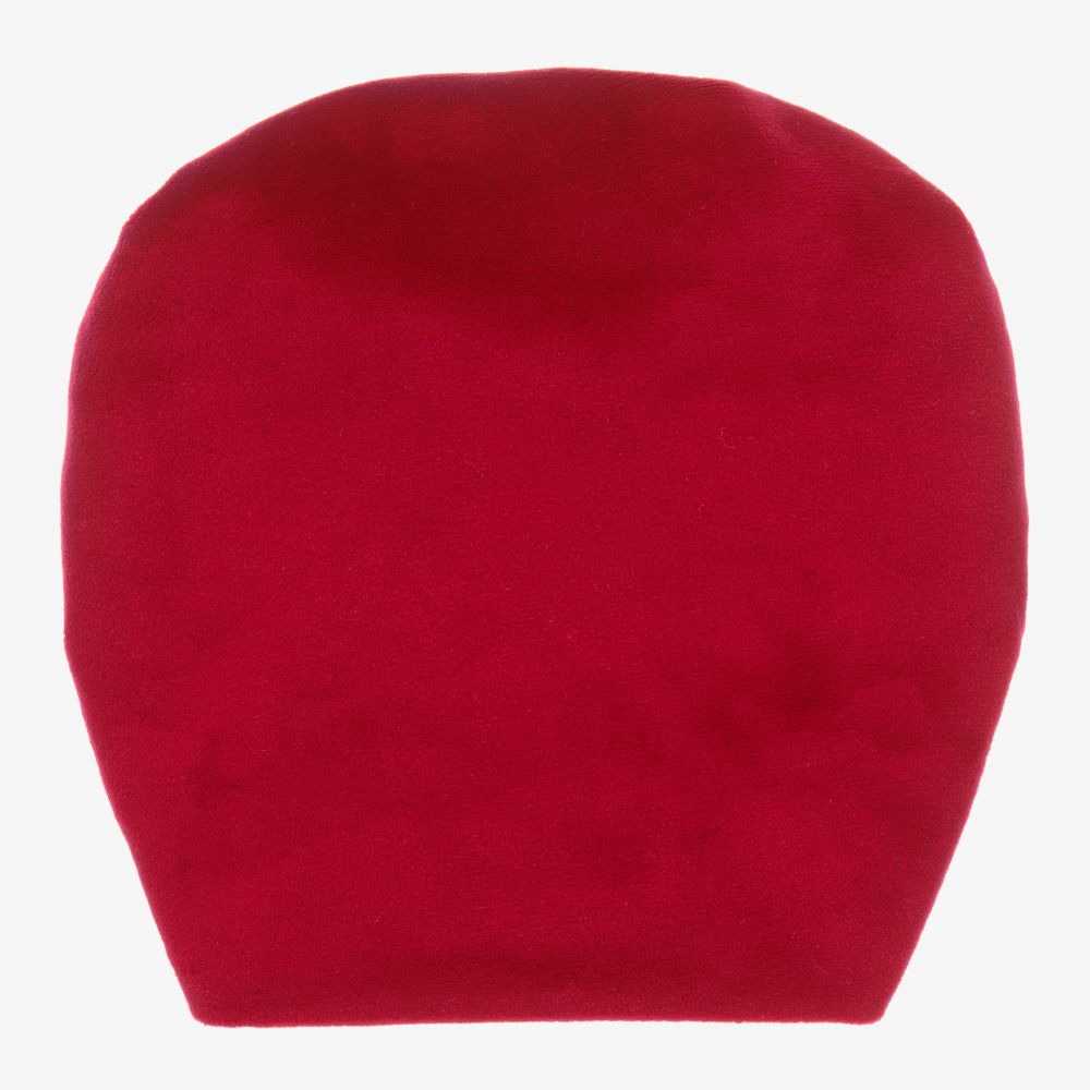 كاراميلو كيدز -قبعة توربان ديامنتي قطيفة لون أحمر للبنات | Childrensalon Outlet
