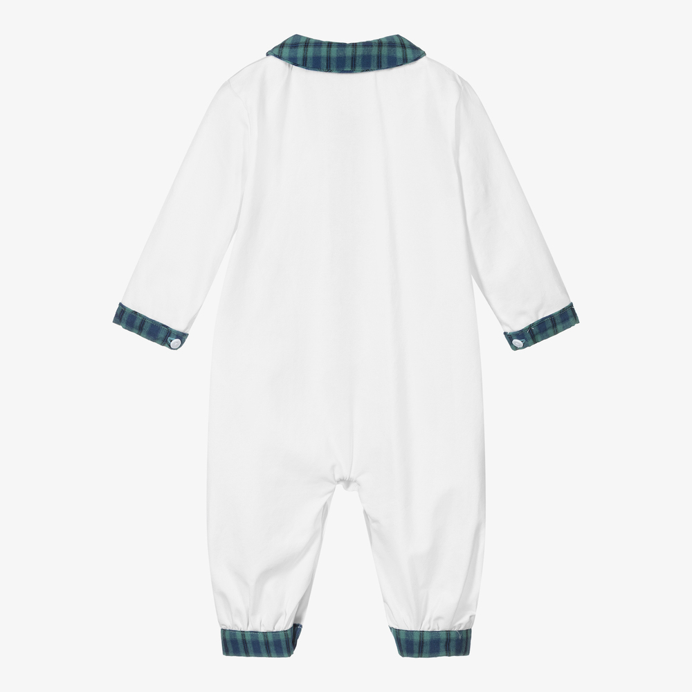 Caramelo Kids-White Cotton Baby Romper | Childrensalon Outlet