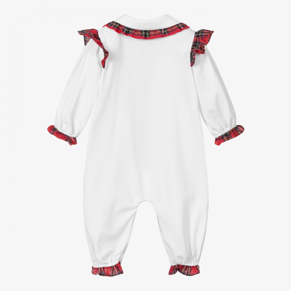 Caramelo Kids-White Cotton Baby Romper | Childrensalon Outlet