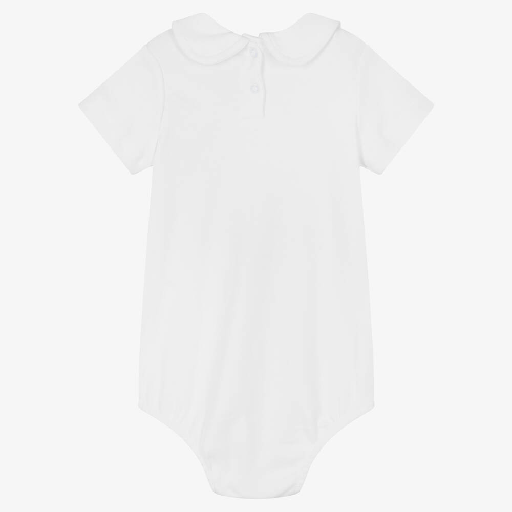 Caramelo Kids White Cotton Jersey Baby Bodysuit Childrensalon Outlet