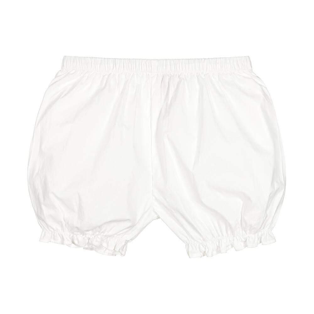 Caramelo Kids-White Dress & Bloomers Set | Childrensalon Outlet