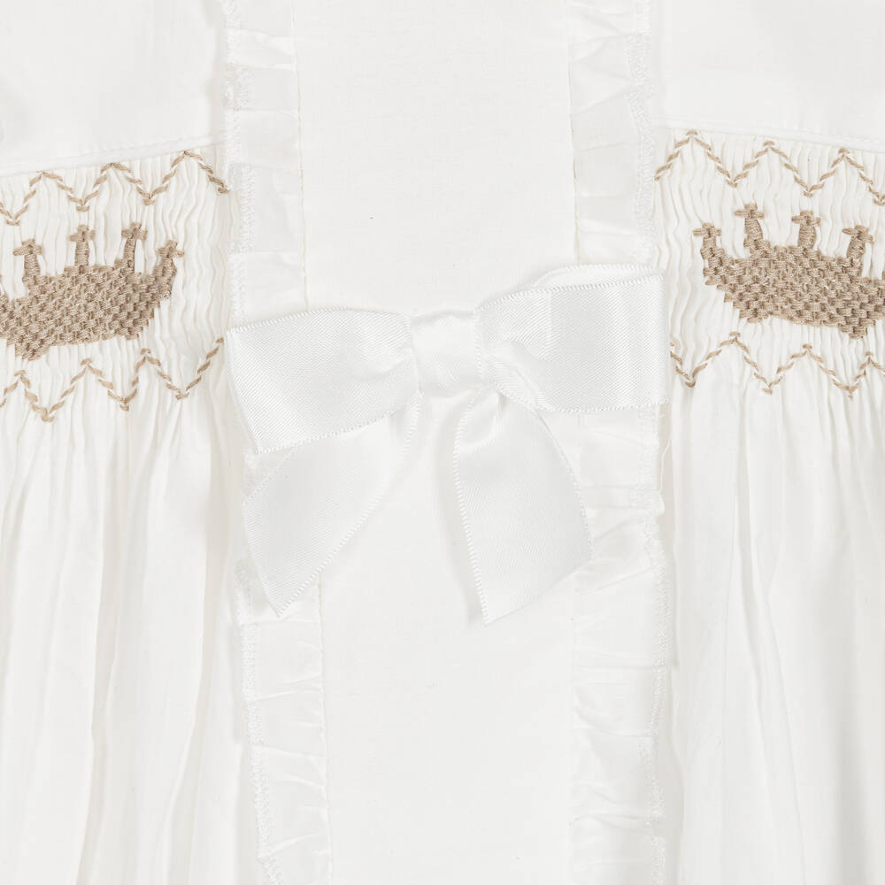 Caramelo Kids-White Dress & Bloomers Set | Childrensalon Outlet