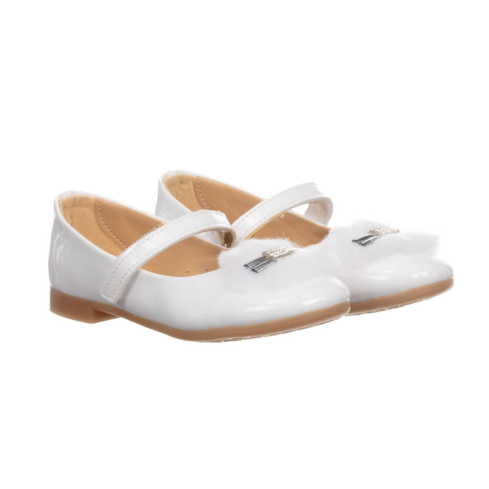 Caramelo Kids - White Patent Ballerina Pumps | Childrensalon