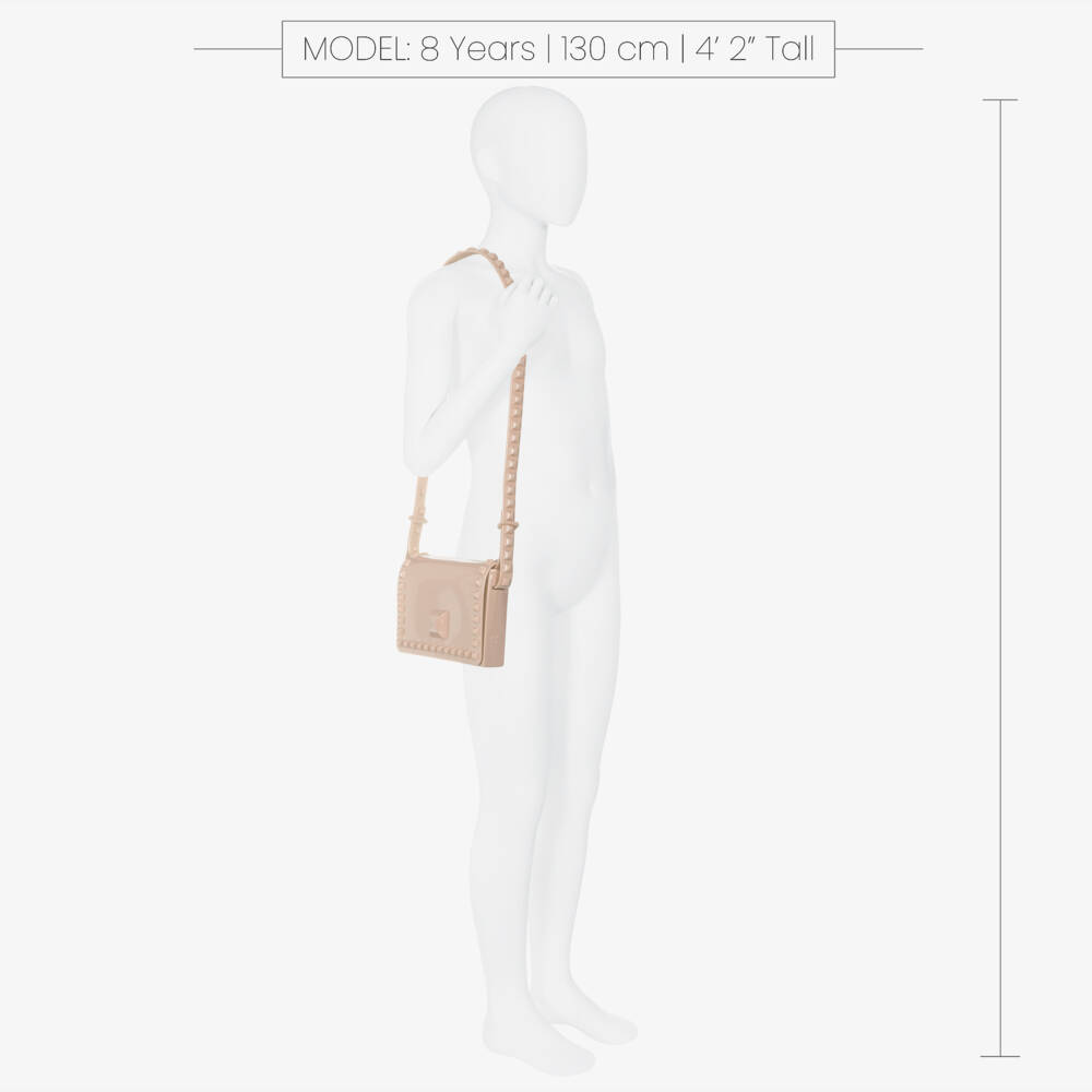 Carmen Sol-Girls Blush Pink Studded Shoulder Bag (18cm) | Childrensalon Outlet