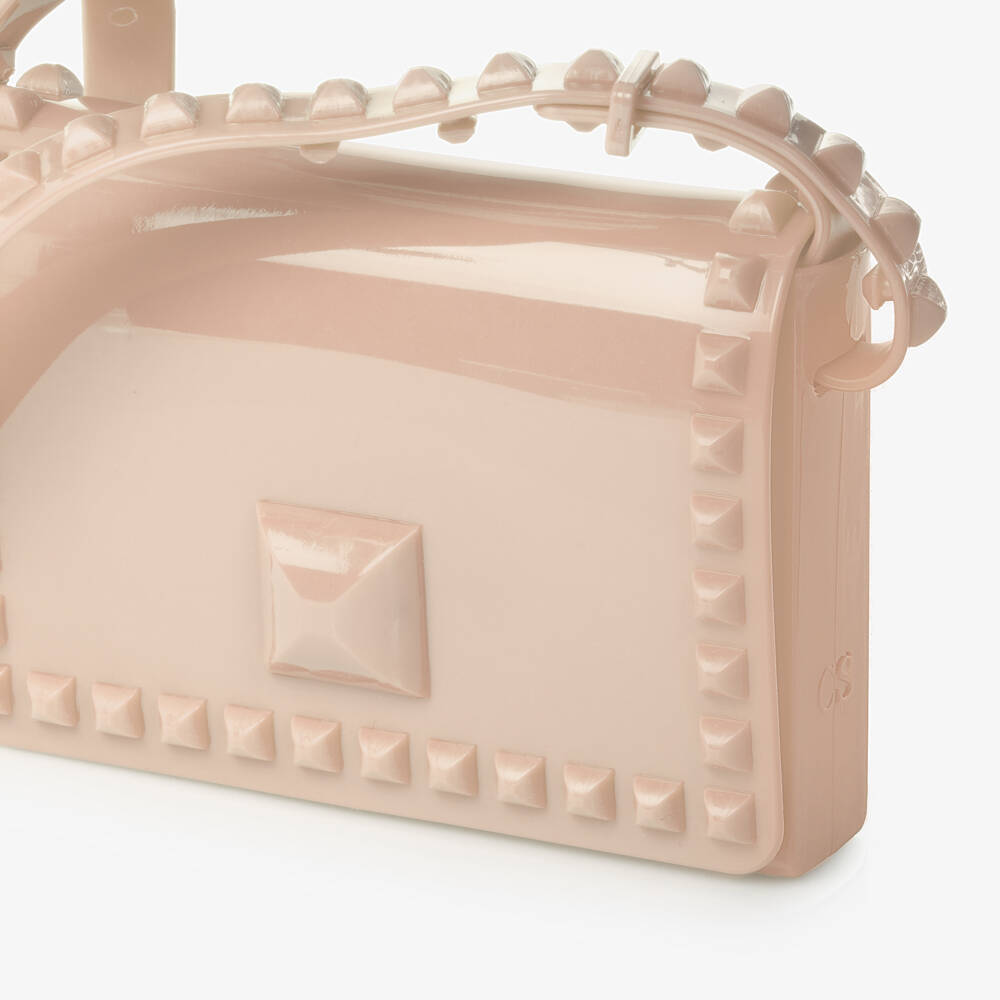 Carmen Sol-Girls Blush Pink Studded Shoulder Bag (18cm) | Childrensalon Outlet