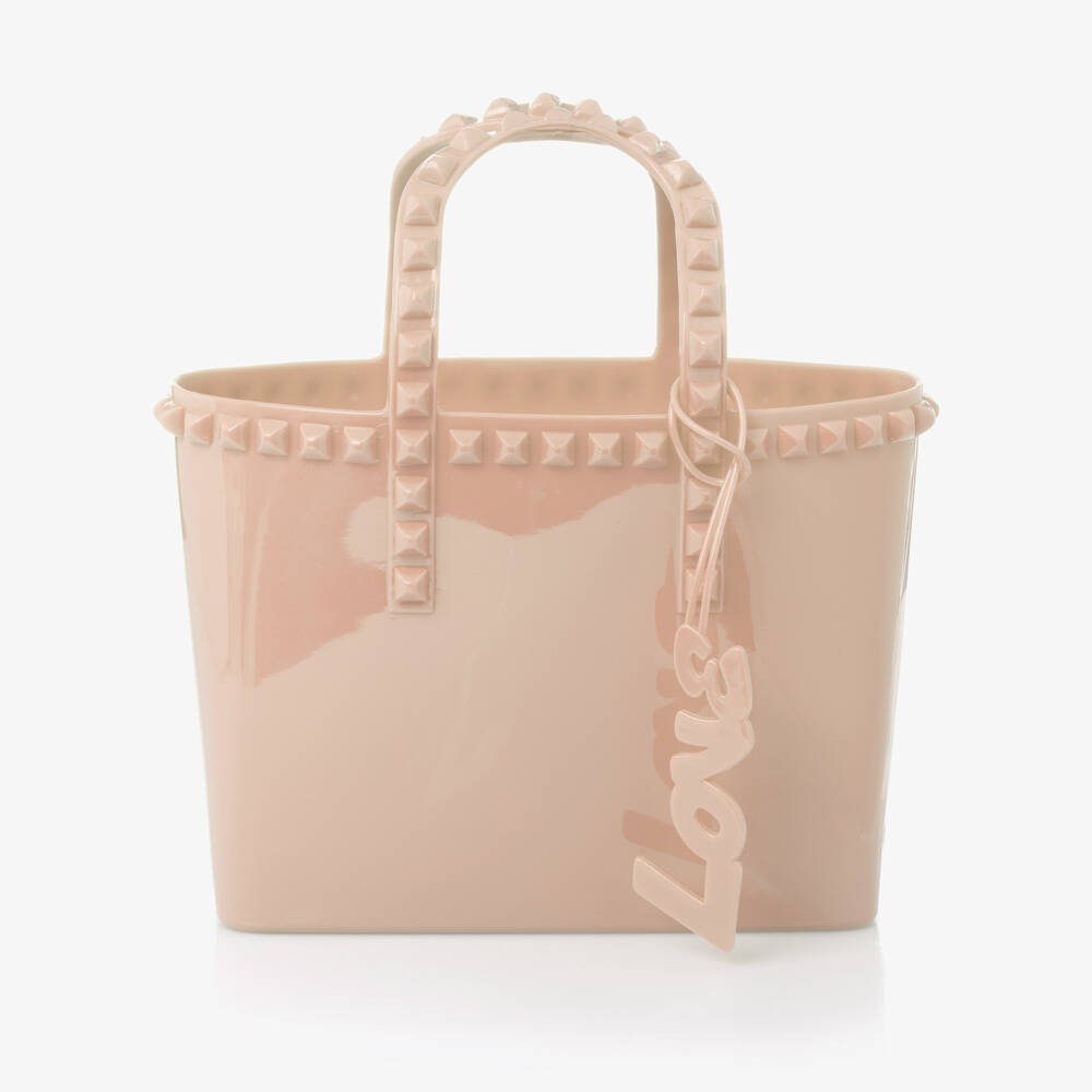 Carmen Sol-Girls Blush Pink Studded Tote | Childrensalon Outlet