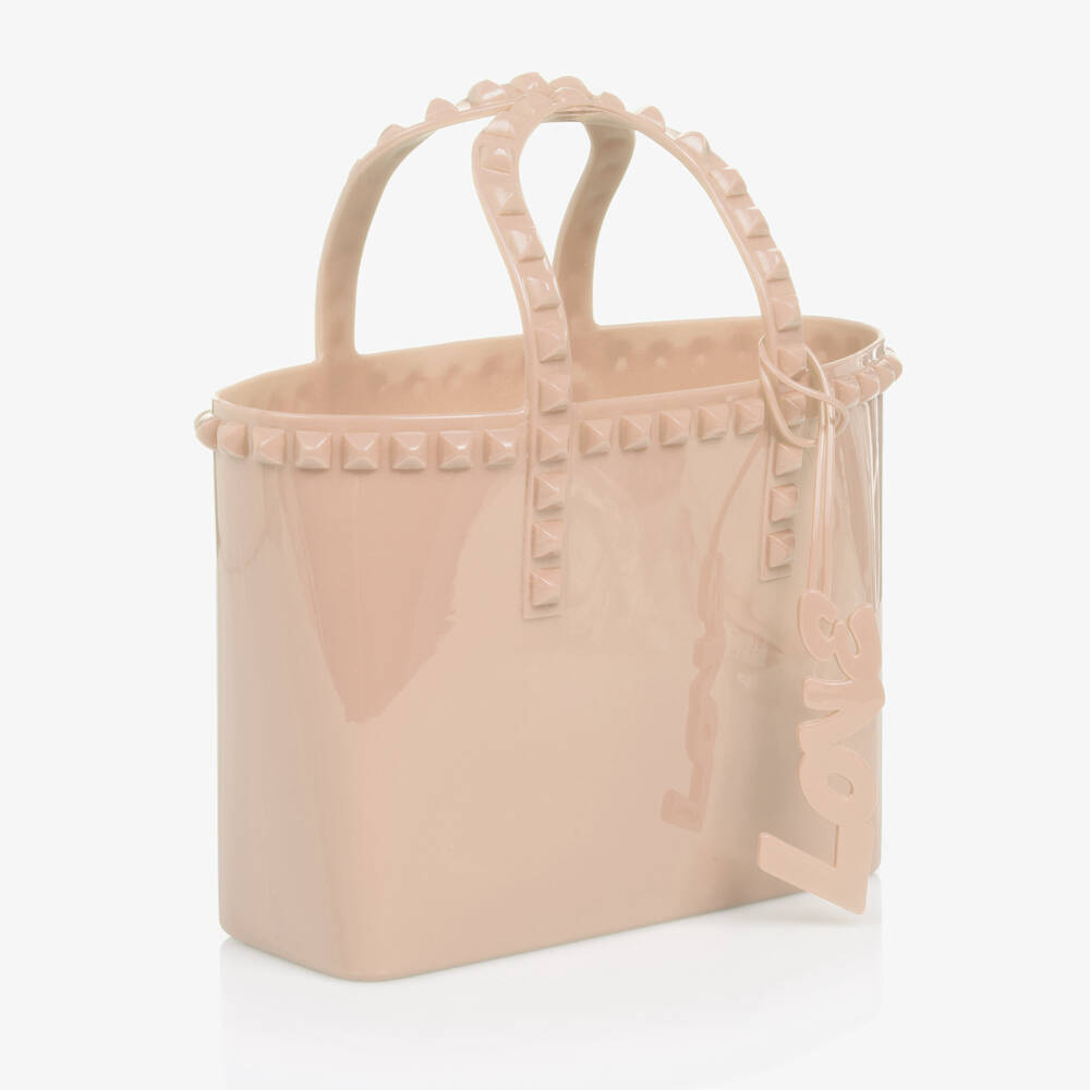 Carmen Sol-Girls Blush Pink Studded Tote | Childrensalon Outlet