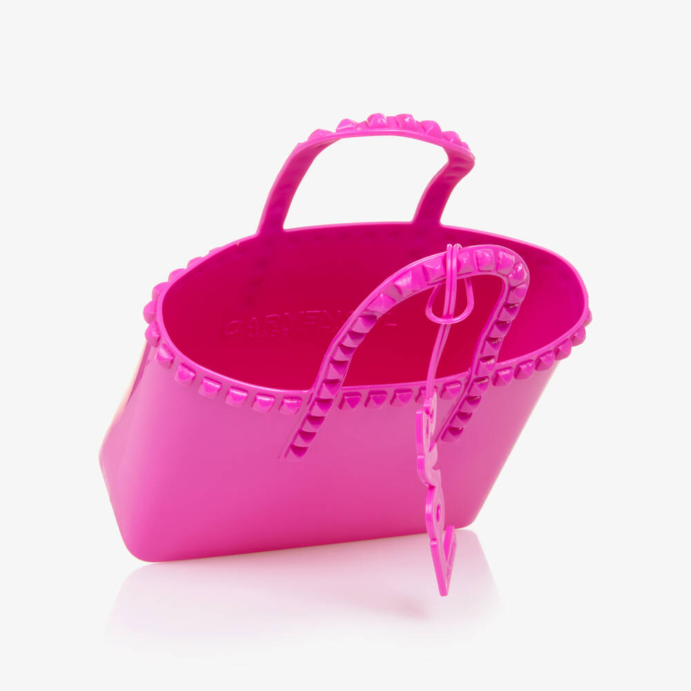 Carmen Sol-Girls Bright Pink Studded Tote | Childrensalon Outlet