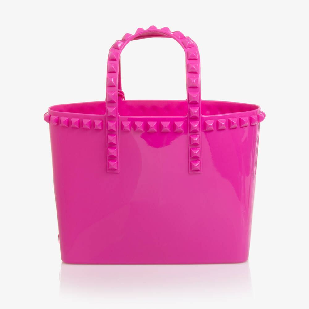 Carmen Sol-Girls Bright Pink Studded Tote | Childrensalon Outlet