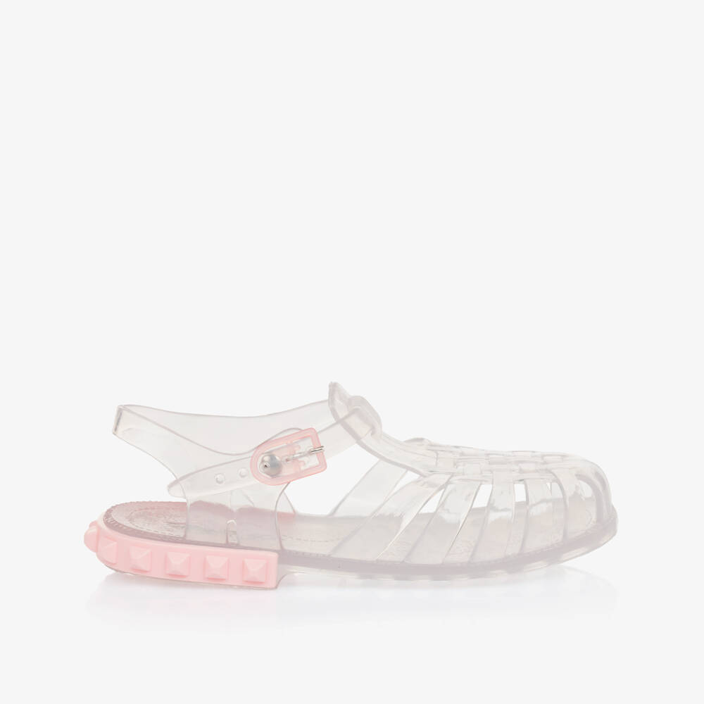 Carmen Sol-Розовые сандалии из желе с заклепками для девочек | Childrensalon Outlet