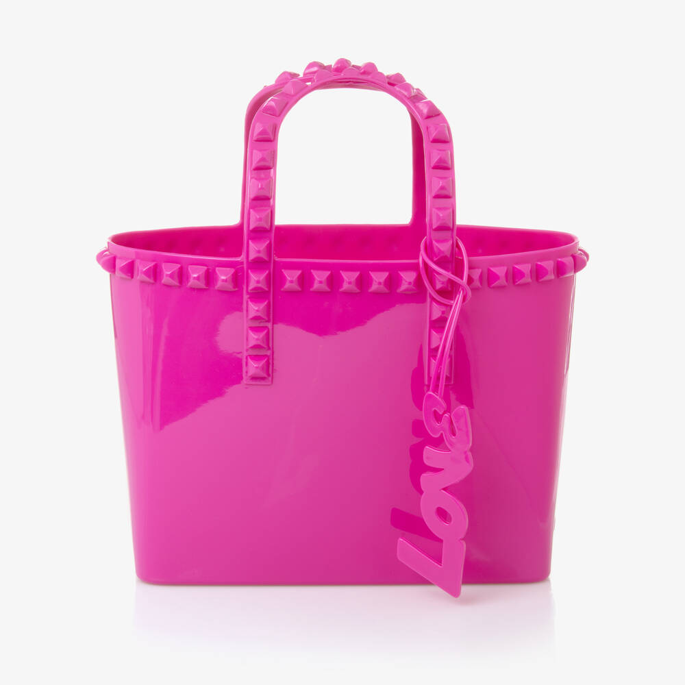 Carmen Sol-حقيبة توت وردية زاهية للبنات مزينة بالمسامير | Childrensalon Outlet