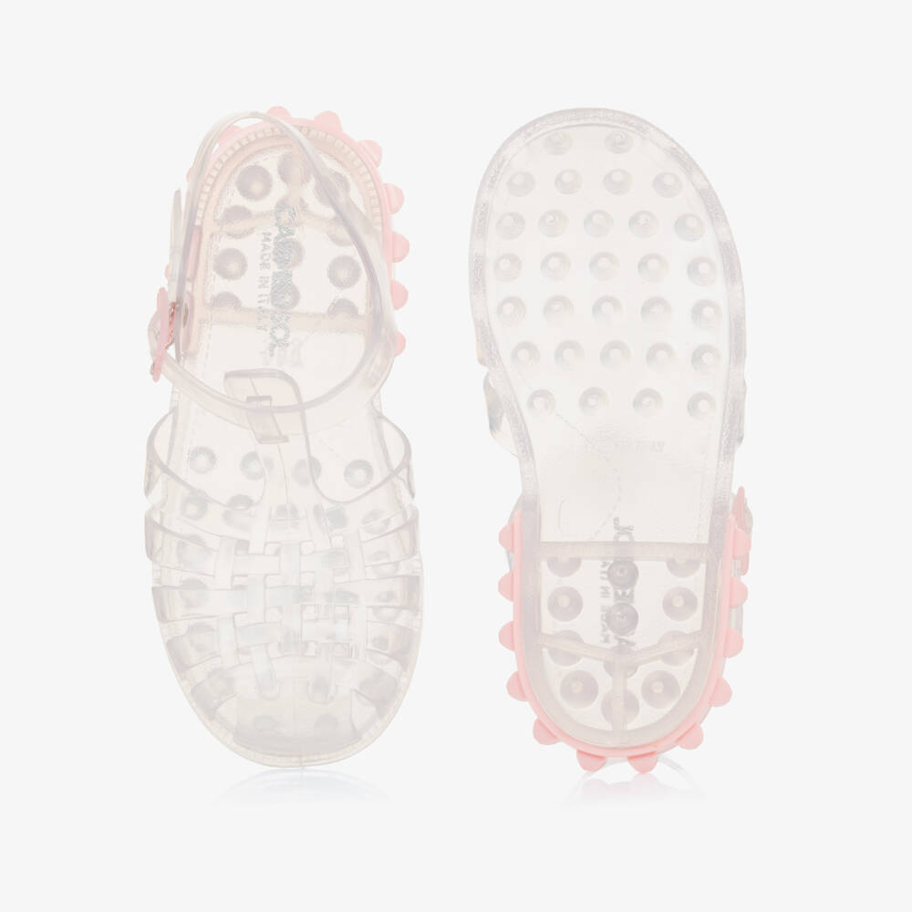 Carmen Sol-Girls Pink Studded Jelly Sandals | Childrensalon Outlet
