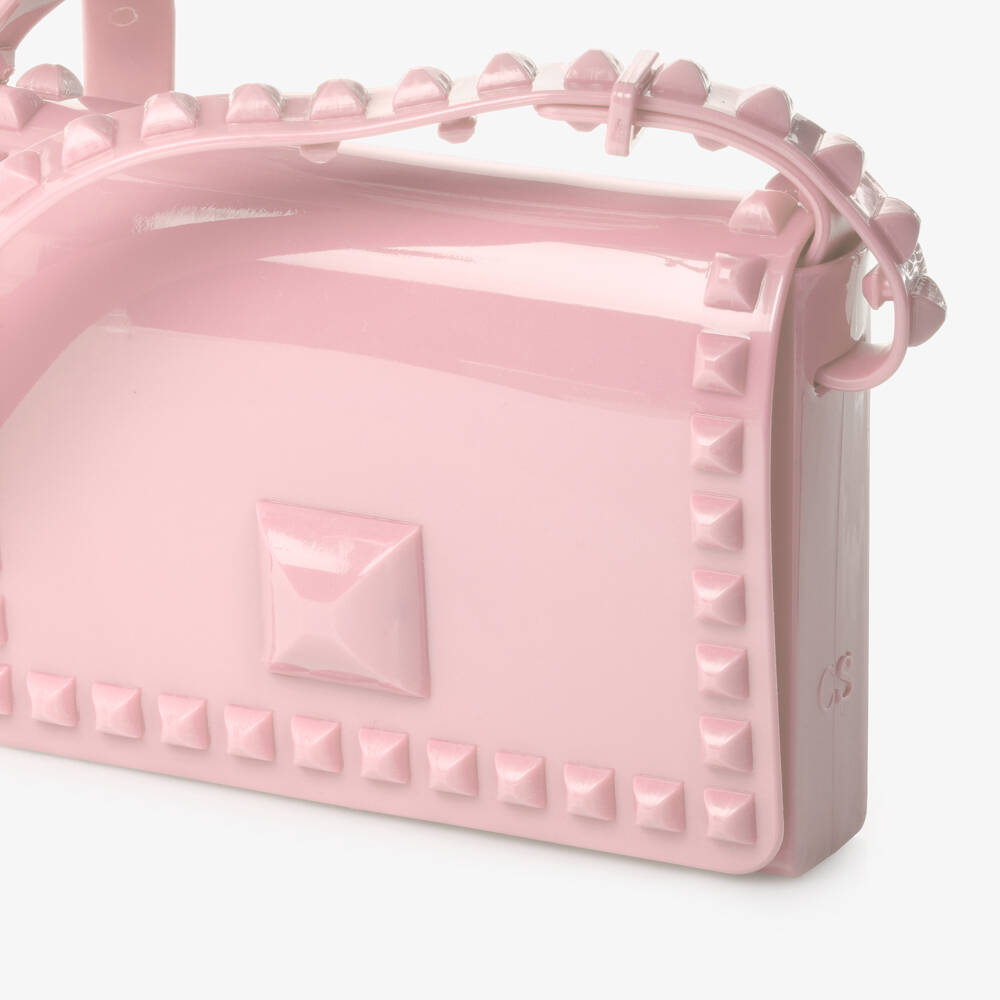 Carmen Sol-Girls Pink Studded Shoulder Bag (18cm) | Childrensalon Outlet