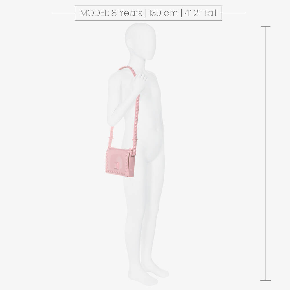 Carmen Sol-Girls Pink Studded Shoulder Bag (18cm) | Childrensalon Outlet