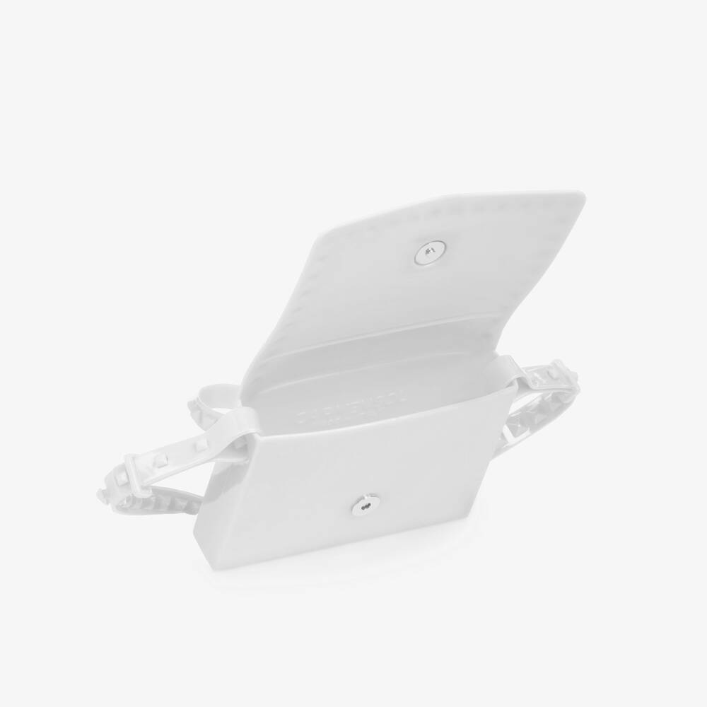 Carmen Sol-Girls White Studded Shoulder Bag (18cm) | Childrensalon Outlet
