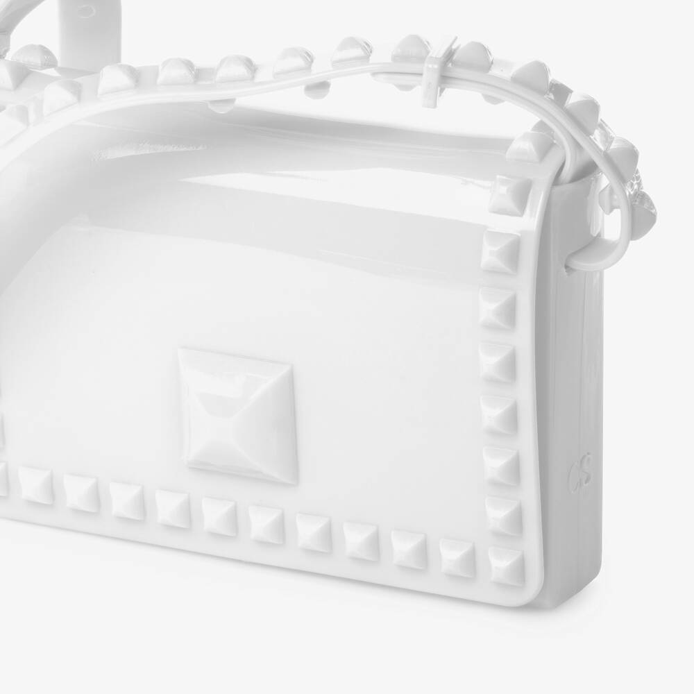 Carmen Sol-Girls White Studded Shoulder Bag (18cm) | Childrensalon Outlet