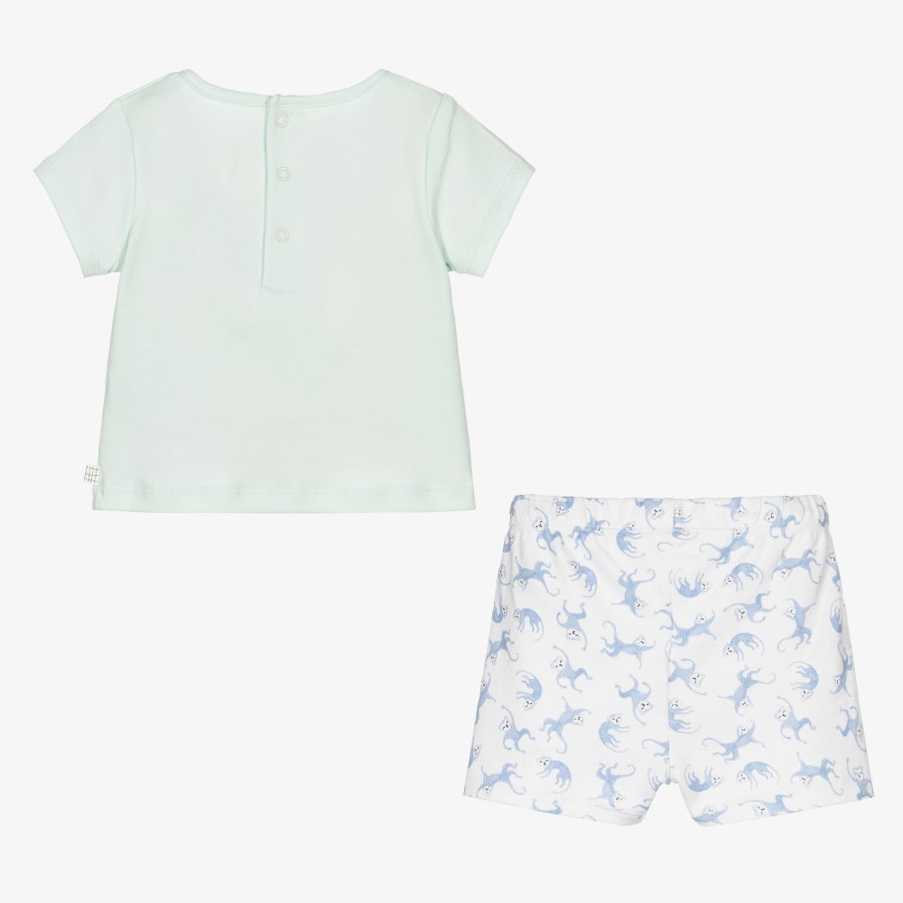 Carrément Beau-Baby Boys Green Shorts Set | Childrensalon Outlet