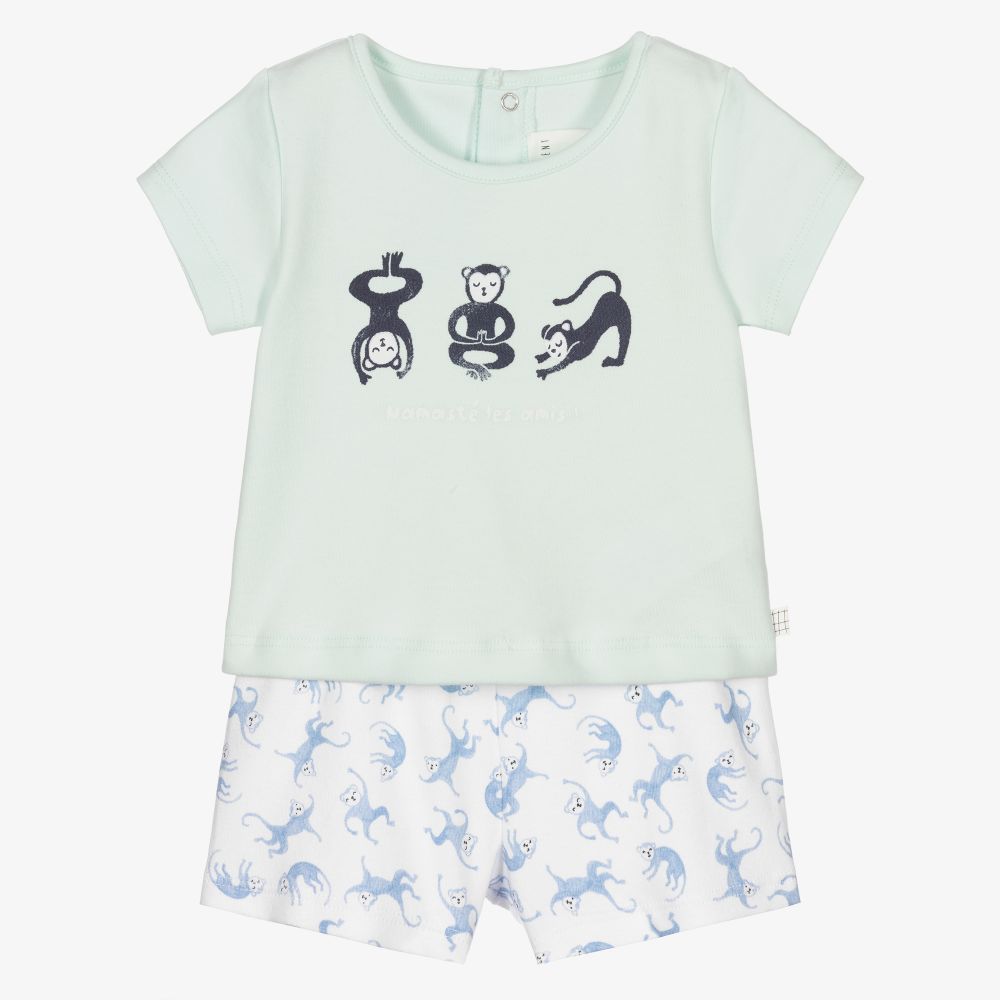 Carrément Beau - Grünes Shorts-Set für Babys (J) | Childrensalon