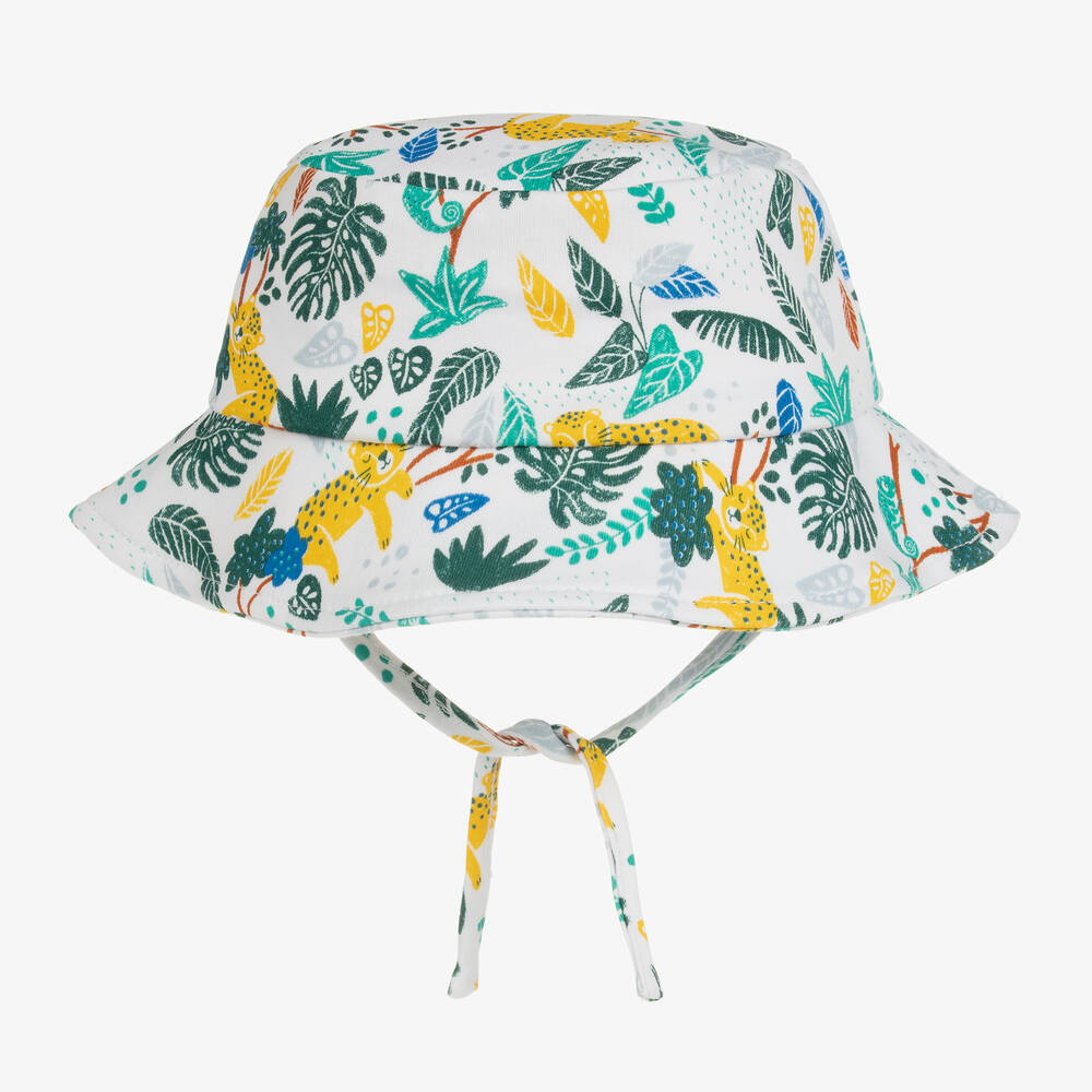 Carrément Beau-Baby Boys White Jungle Sun Hat | Childrensalon Outlet