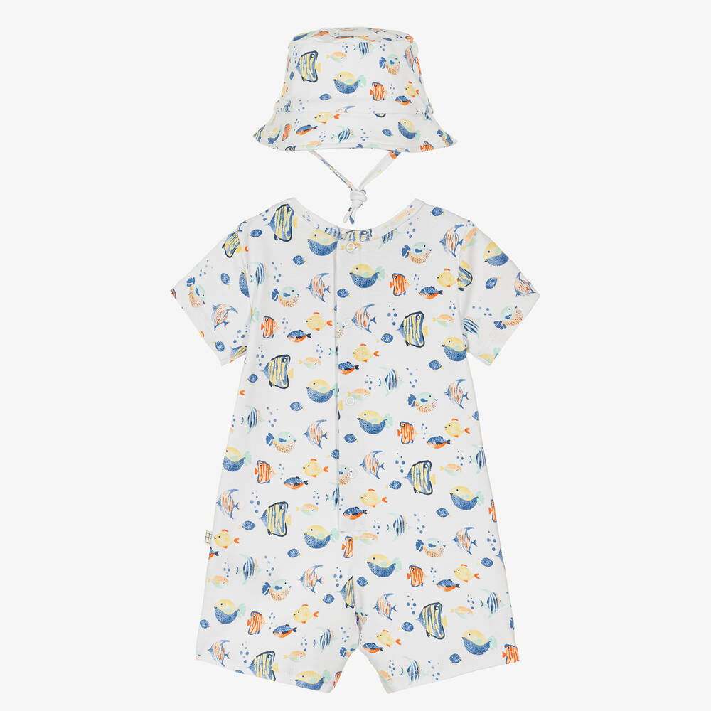 Carrément Beau-طقم تبّان قطن جيرسي لون أبيض للمواليد | Childrensalon Outlet