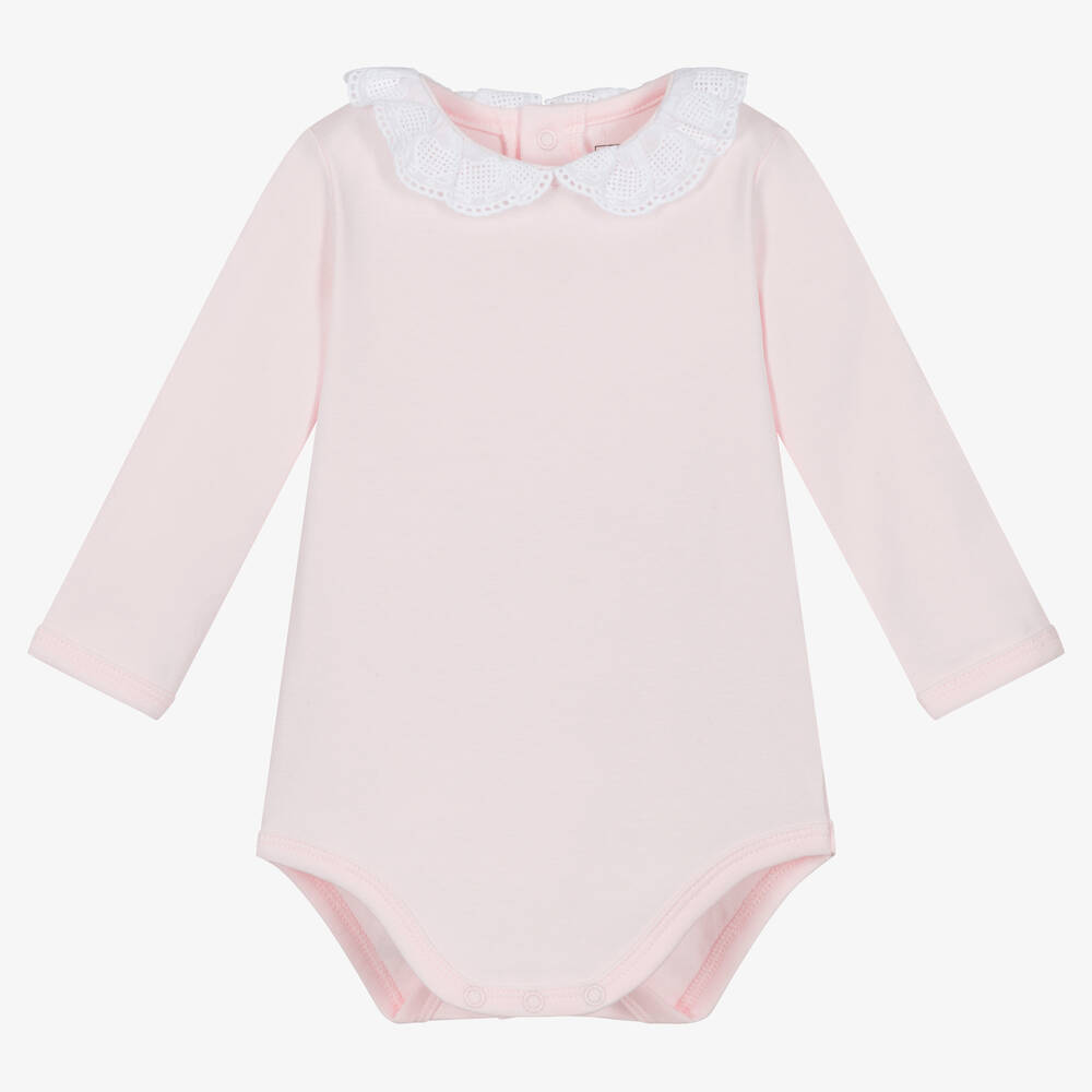 Carrément Beau - Baby Girls Pink Cotton Bodysuit | Childrensalon