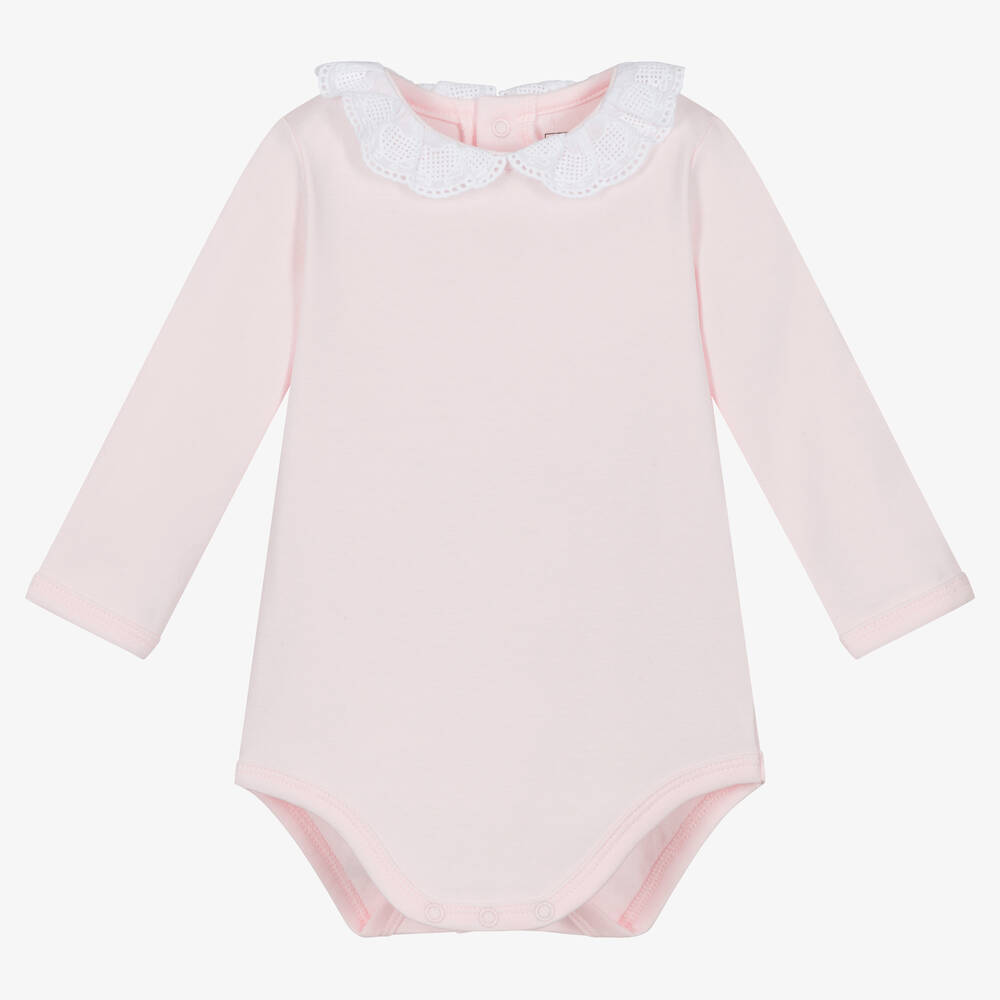 Carrément Beau - Body rose en coton bébé fille | Childrensalon