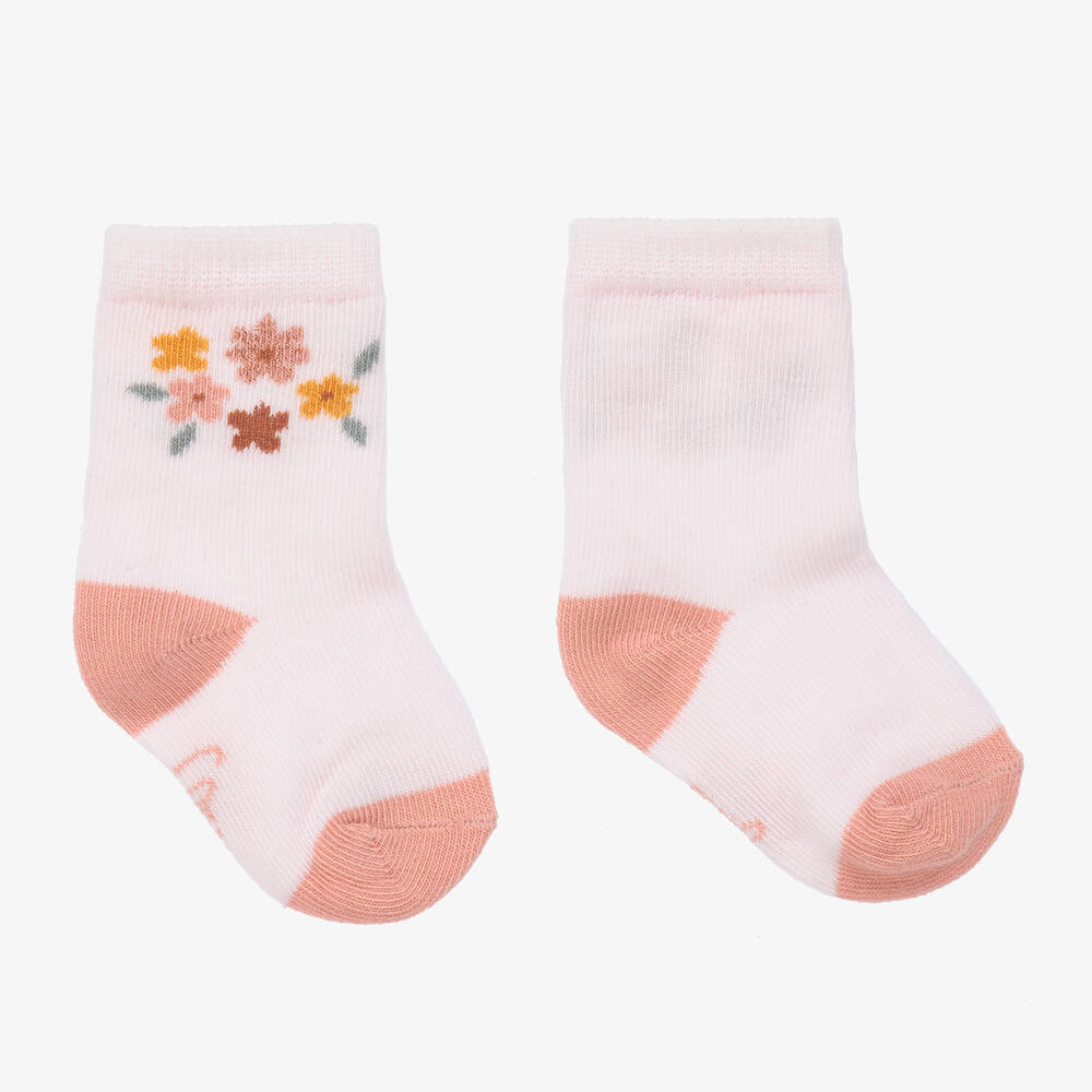 Carrément Beau - Baby Girls Pink Cotton Socks | Childrensalon