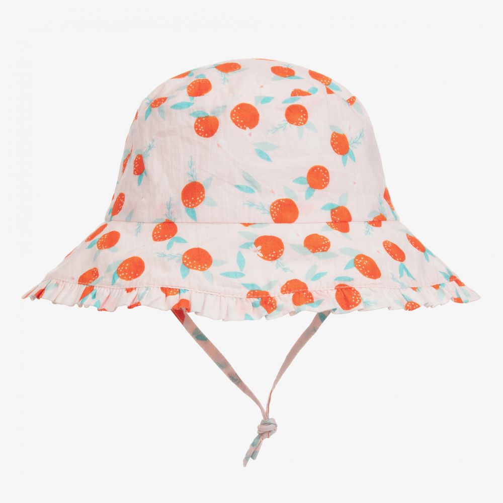 Carrément Beau - Baby Girls Pink Cotton Sun Hat | Childrensalon