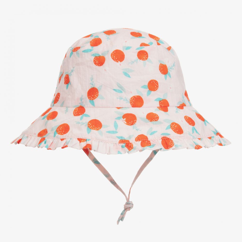 Carrément Beau - Chapeau de soleil rose en coton Bébé fille | Childrensalon