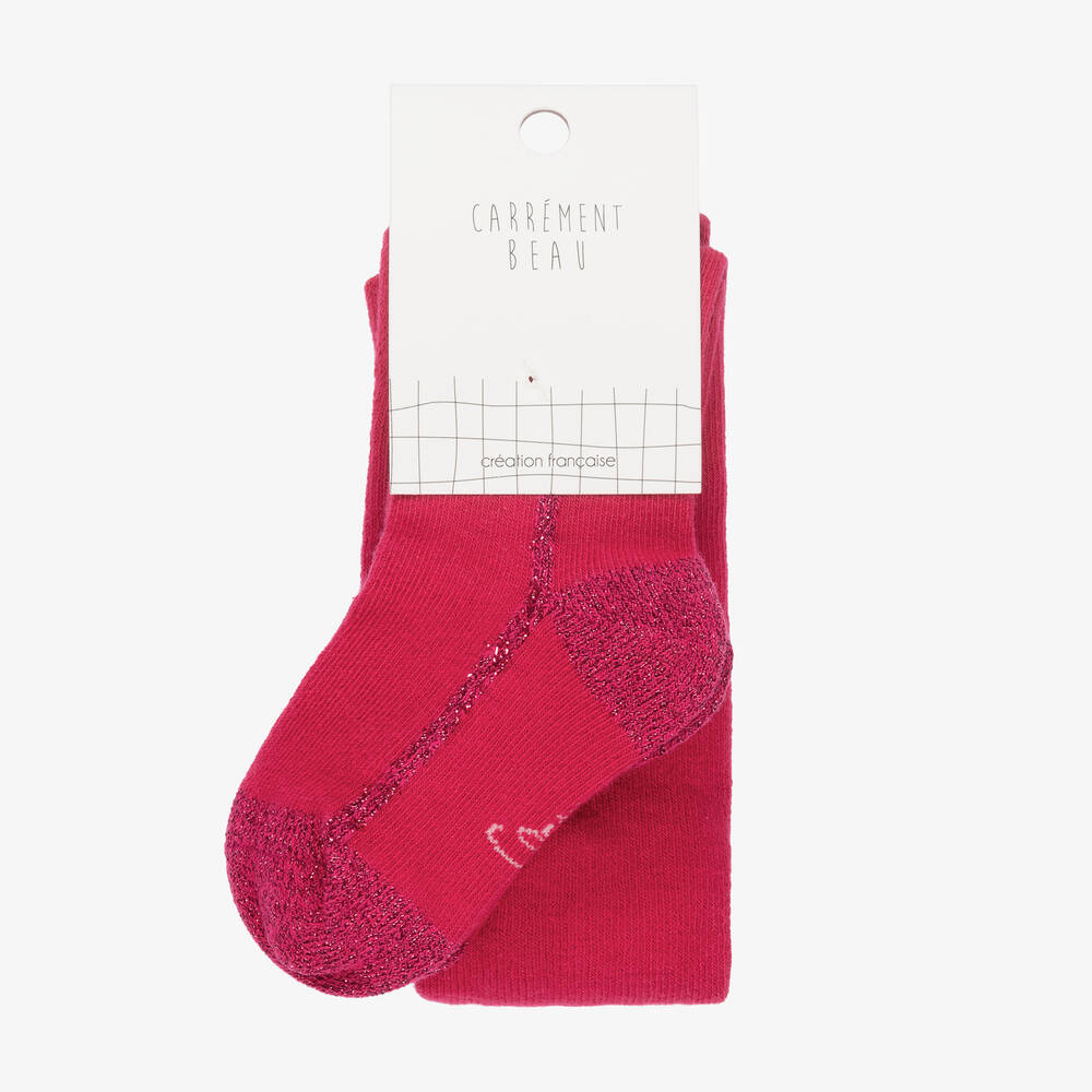 Carrément Beau-Baby Girls Pink Cotton Tights | Childrensalon Outlet