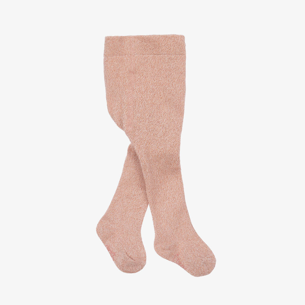 Carrément Beau - Baby Girls Pink Glitter Tights | Childrensalon