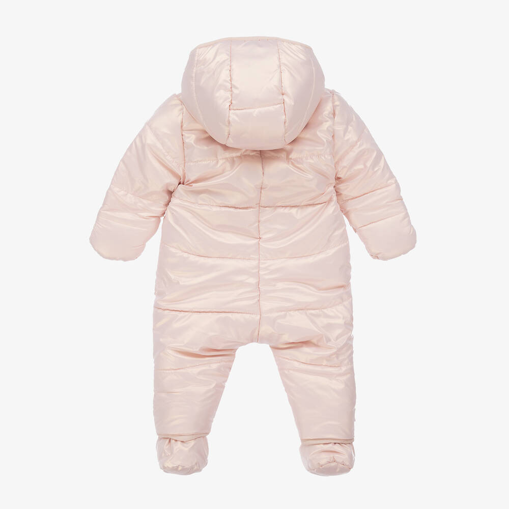 Carrement Beau Baby Girls Pink Shimmer Puffer Snowsuit Childrensalon Outlet