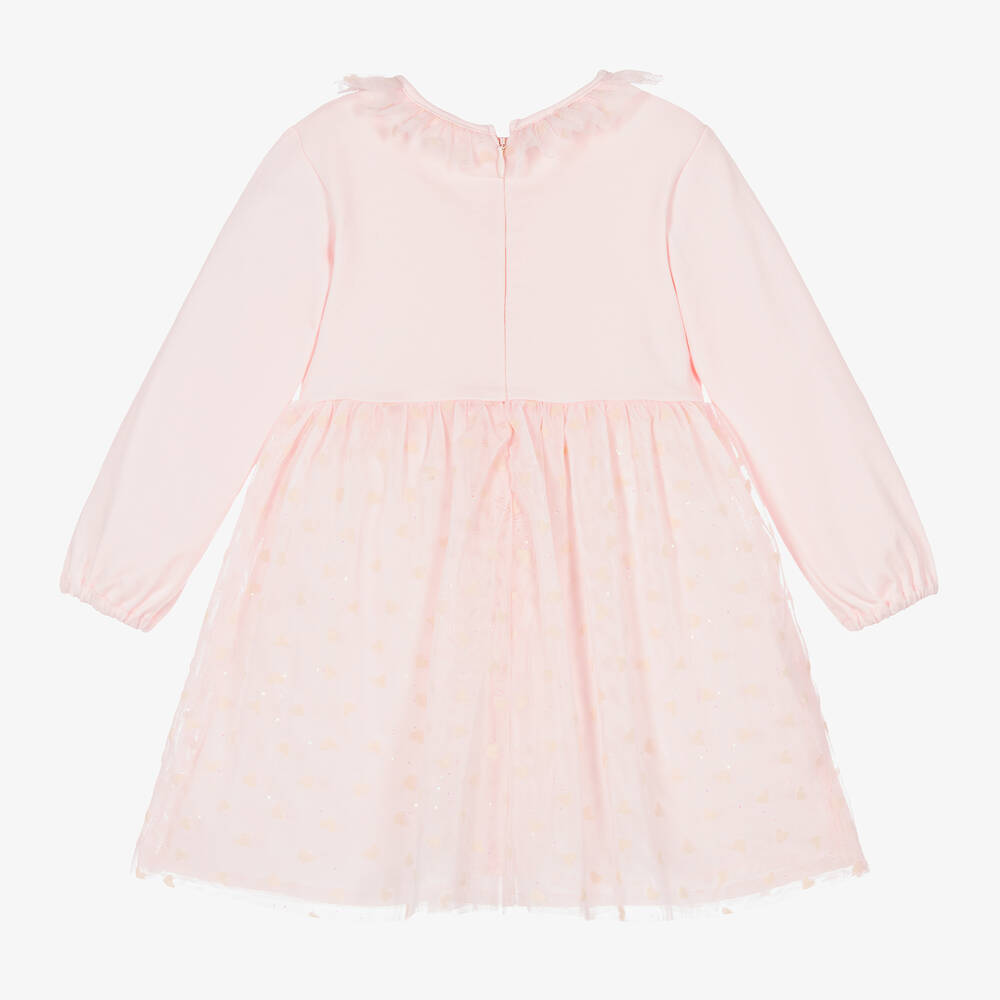 Carrément Beau-فستان قطن عضوي وتول لون زهري للمولودات | Childrensalon Outlet