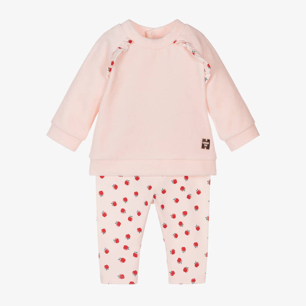Carrément Beau-Розовый топ и легинсы из велюра | Childrensalon Outlet