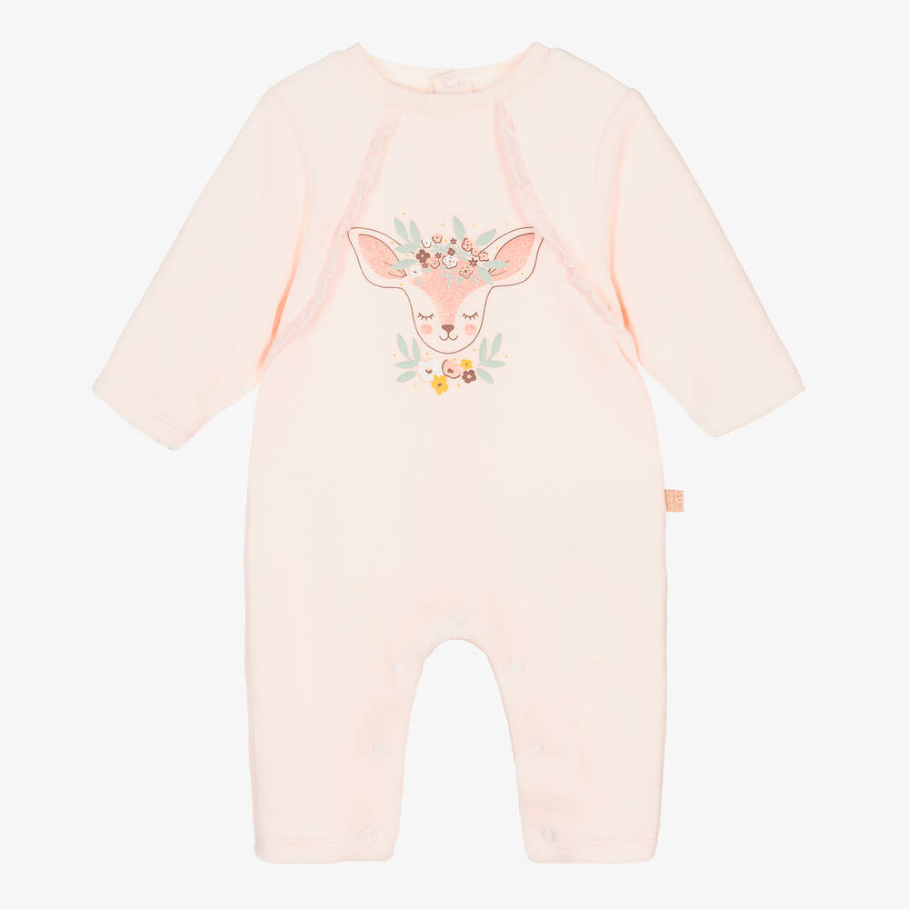 Carrément Beau - Rosa Velours-Overall (Baby M) | Childrensalon