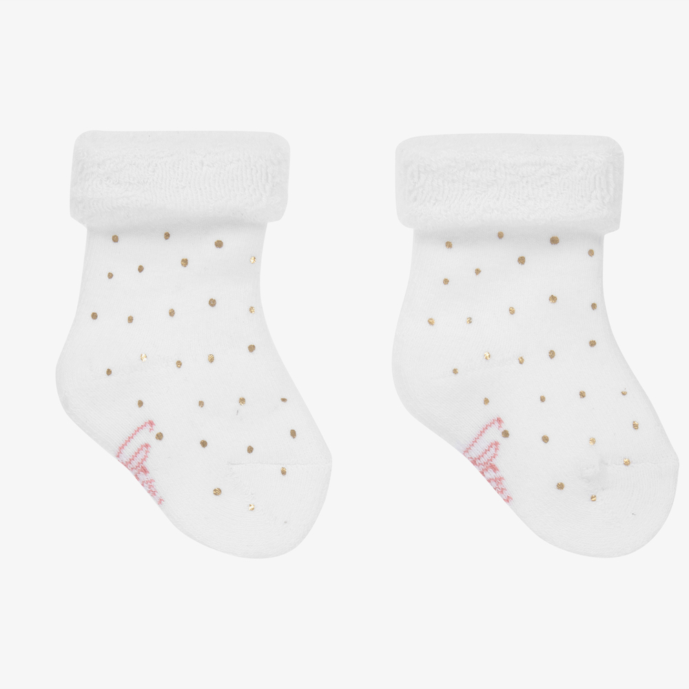 Carrément Beau - Chaussettes blanches en coton Bébé fille | Childrensalon