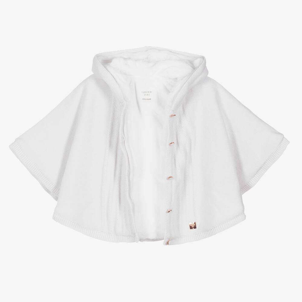 Carrement Beau Cape blanche en maille Bebe fille