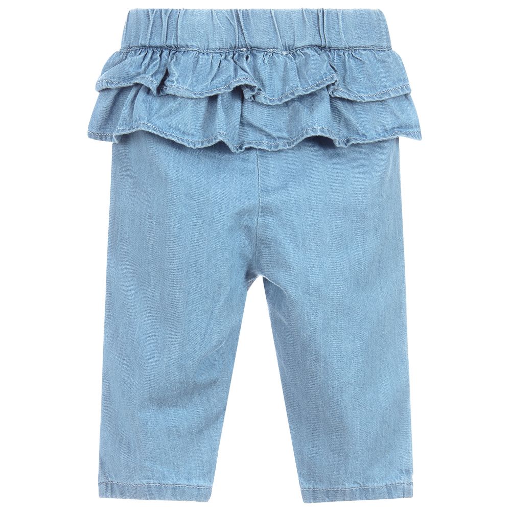 Carrément Beau-Blue Cotton Chambray Trousers | Childrensalon Outlet