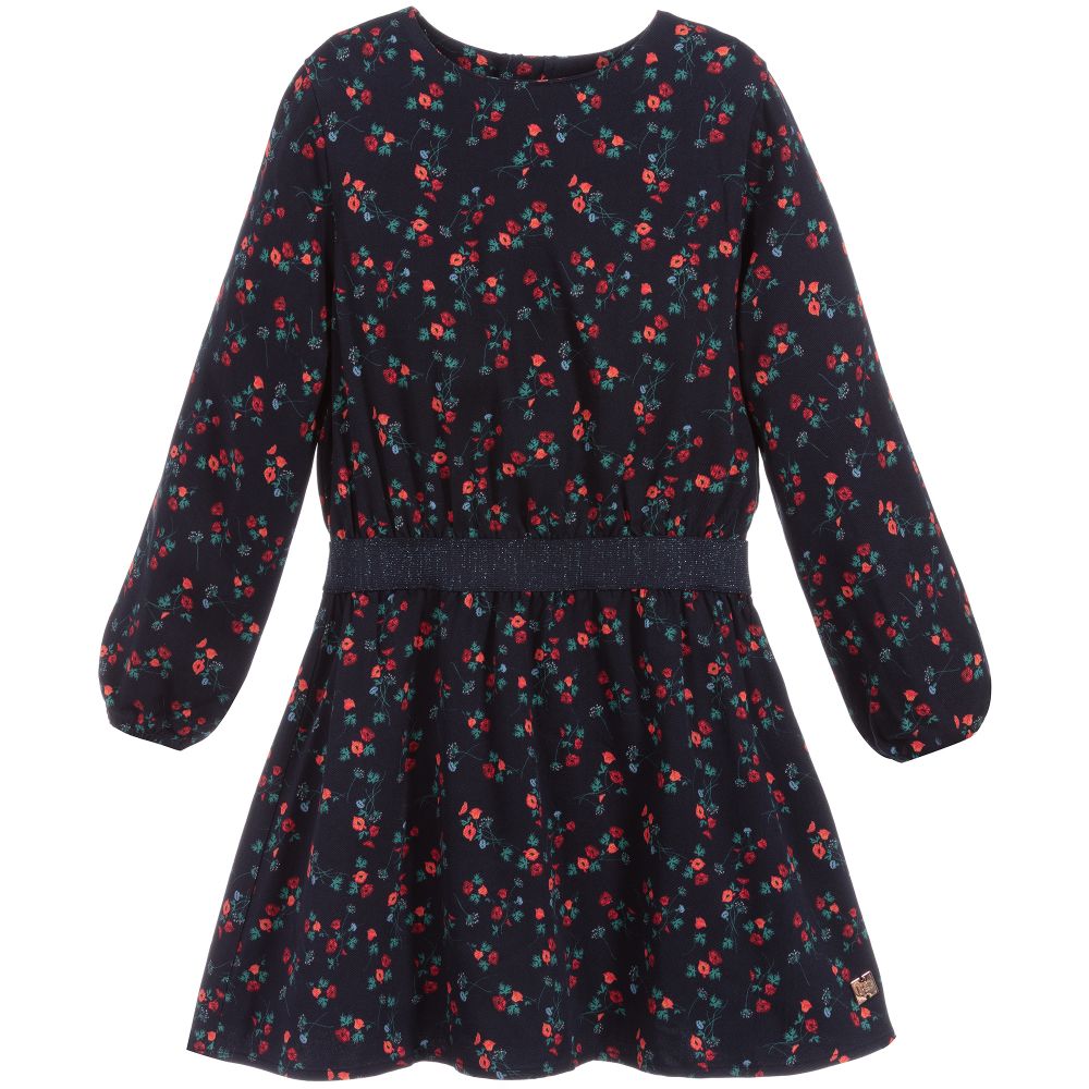 Carrément Beau-Blue Floral Viscose Dress | Childrensalon Outlet